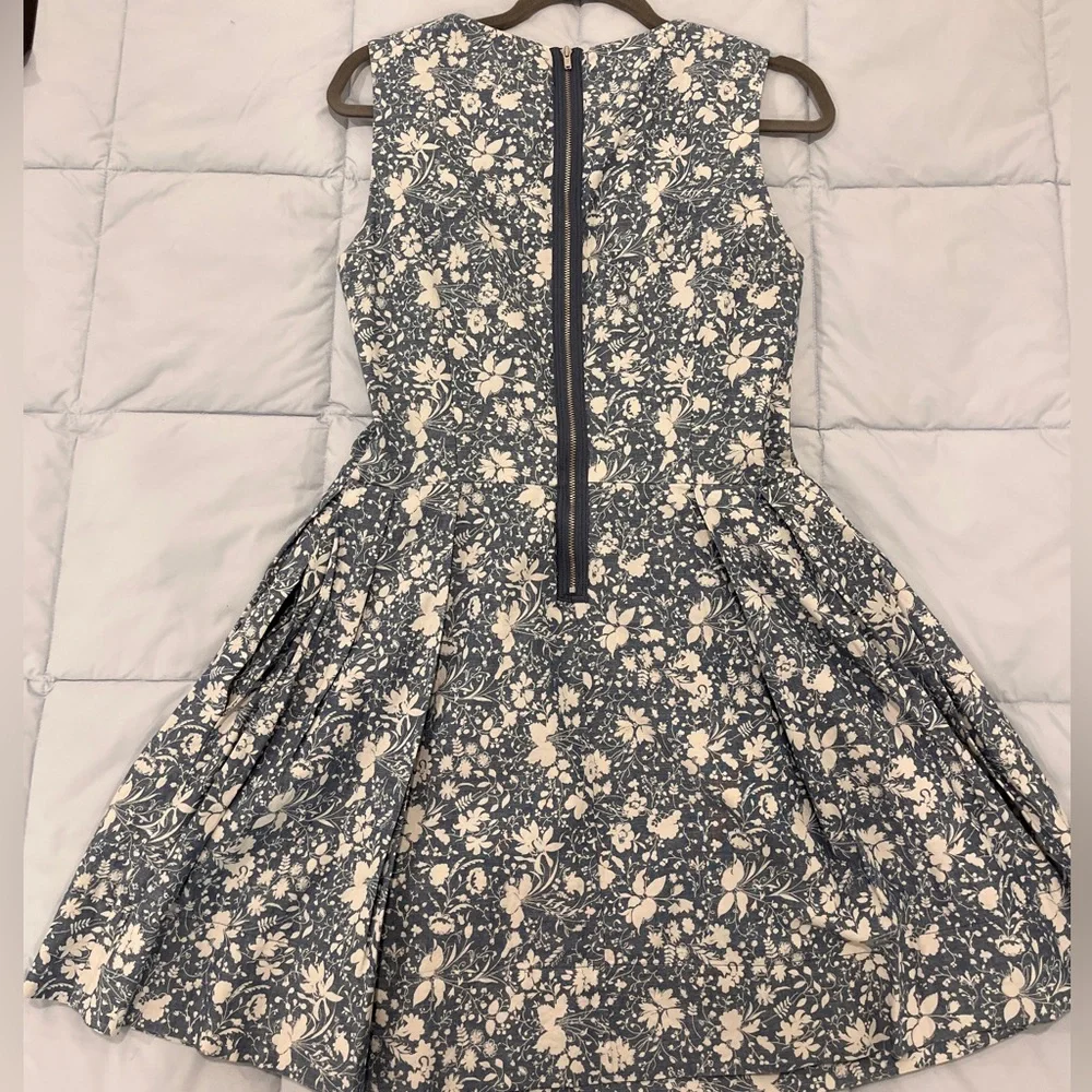 Charming Summer Dress! GAP (EUC, Sz 4) Blue & White, Pleated, Sleeveless Cotton - Picture 2 of 9